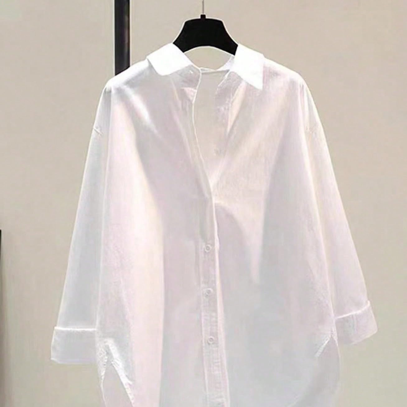 SHENHE Women's Sheer Button Up Blouse Long Sleeve Office Work Blouses - Image 4