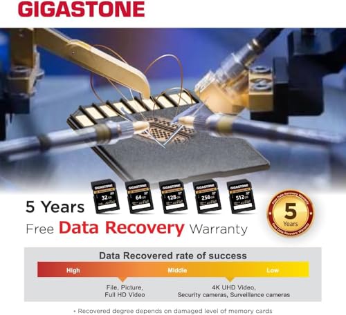 Image of [5-Yrs Free Data Recovery] GIGASTONE 128GB SD Card 2-Pack, 4K Camera Extreme, UHS-I A2 V30 U3 C10 SDXC Memory Card High Speed, Speed up to 170MB /s, Compatible with Pentax Kodak Olympus Digital Camera
