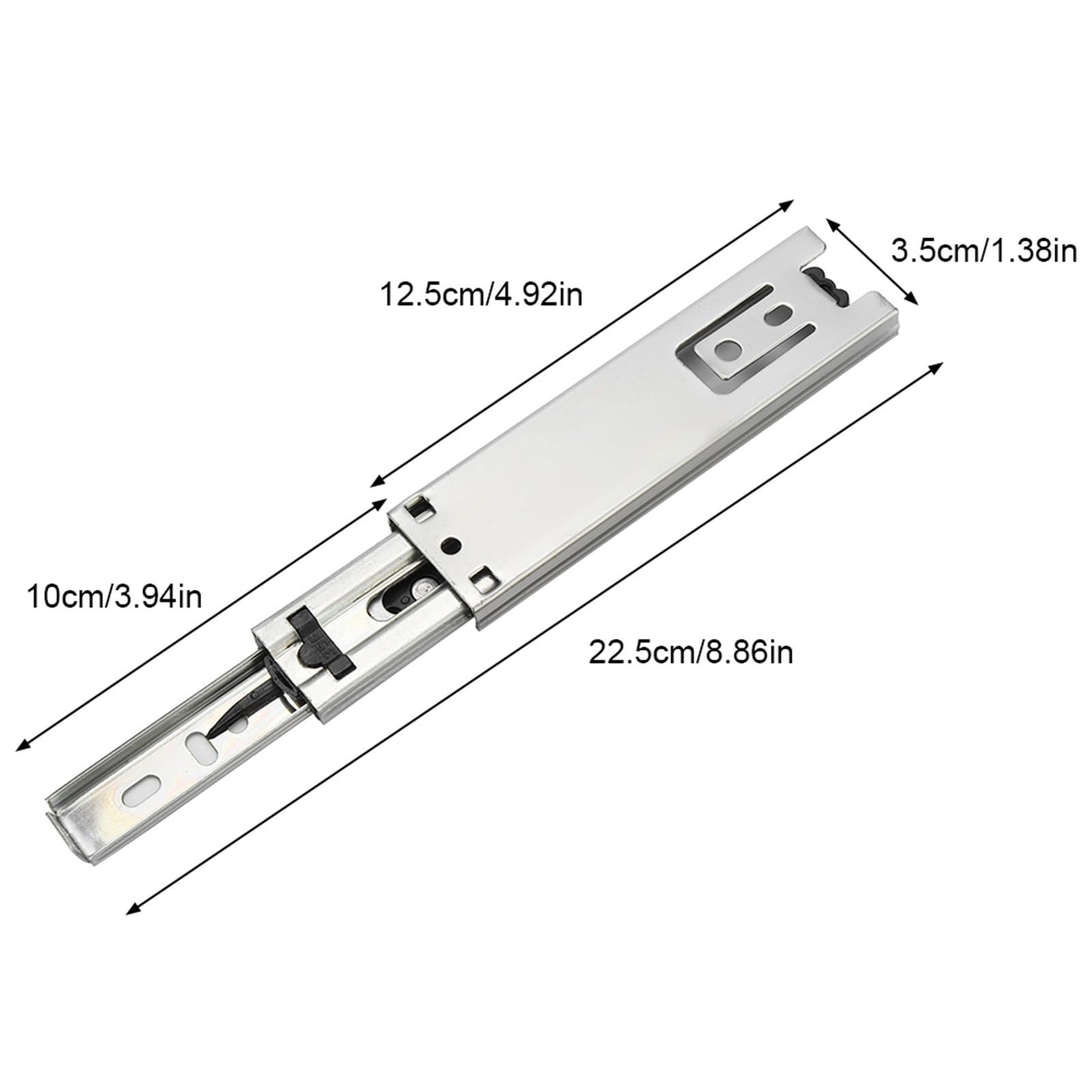 Guide Per Cassetti Corti | 2 Pezzi Da 5 Pollici | Chiusura Morbida | Montaggio Laterale | Acciaio Resistente