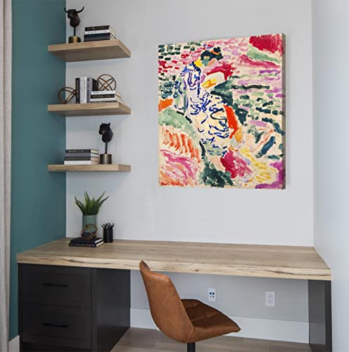 Peinture femme japonaise au bord de l'eau Via Vela pour habiller un mur de bureau vide 60x80
