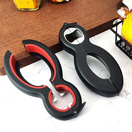 Décapsuleur multifonction 6 en 1, ouvre-boîtes de bocaux et couvercles hermétiques en lot de 2 - 2
