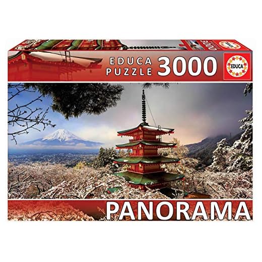 Educa 18013, Chureito Pagoda, 3 000 bitar pussel för vuxna och barn från 14 år, Japan, landskap, flerfärgad, en storlek