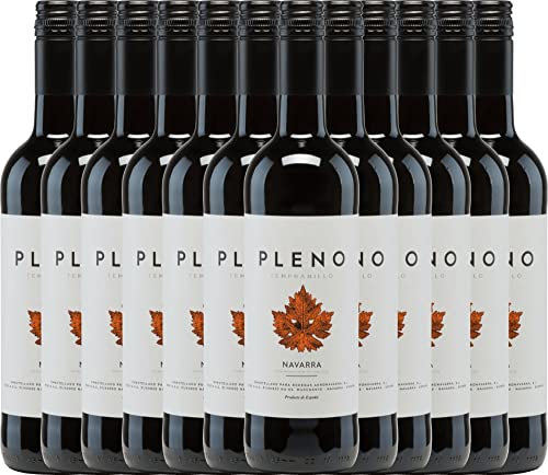 VINELLO 12er Weinpaket - Pleno Tempranillo Tinto DO 2020 - Bodegas Agronavarra mit einem VINELLO.weinausgießer | 12 x 0,75 Liter Cover