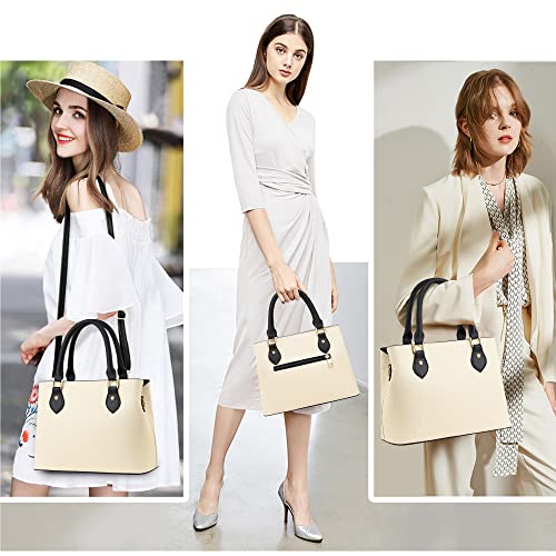 Image of CHICAROUSAL Purses and Handbags for Women Leather Crossbody Bags Women's Tote Shoulder Bag (cc BAI Beige)