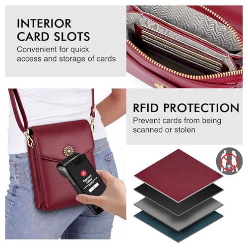 Image of Peacocktion Small Crossbody Bags for Women Travel Cell Phone Purse RFID Wallet Purses with Adjustable Strap Trendy