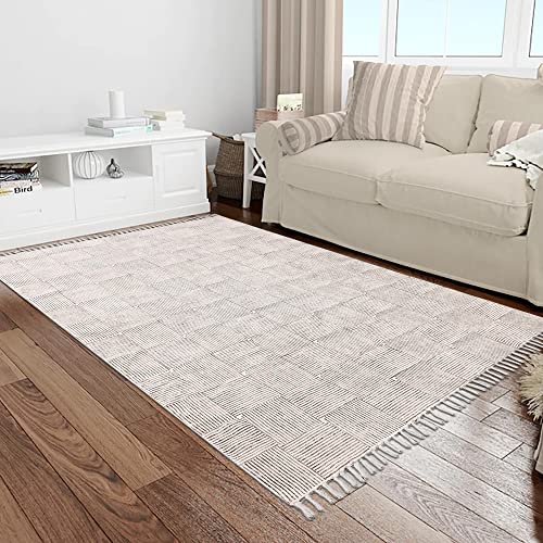 Tapis Dhurrie en coton 80x240 cm tissé main style bohème kilim pour couloir et cuisine - 3
