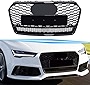 Autunik RS7 Style Honeycomb Front Grille Mesh Grill fits for Audi A7 C7 S7 2016 2017 2018 fg47