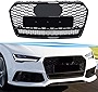 Autunik RS7 Style Honeycomb Front Grille Mesh Grill fits for Audi A7 C7 S7 2016 2017 2018 fg47