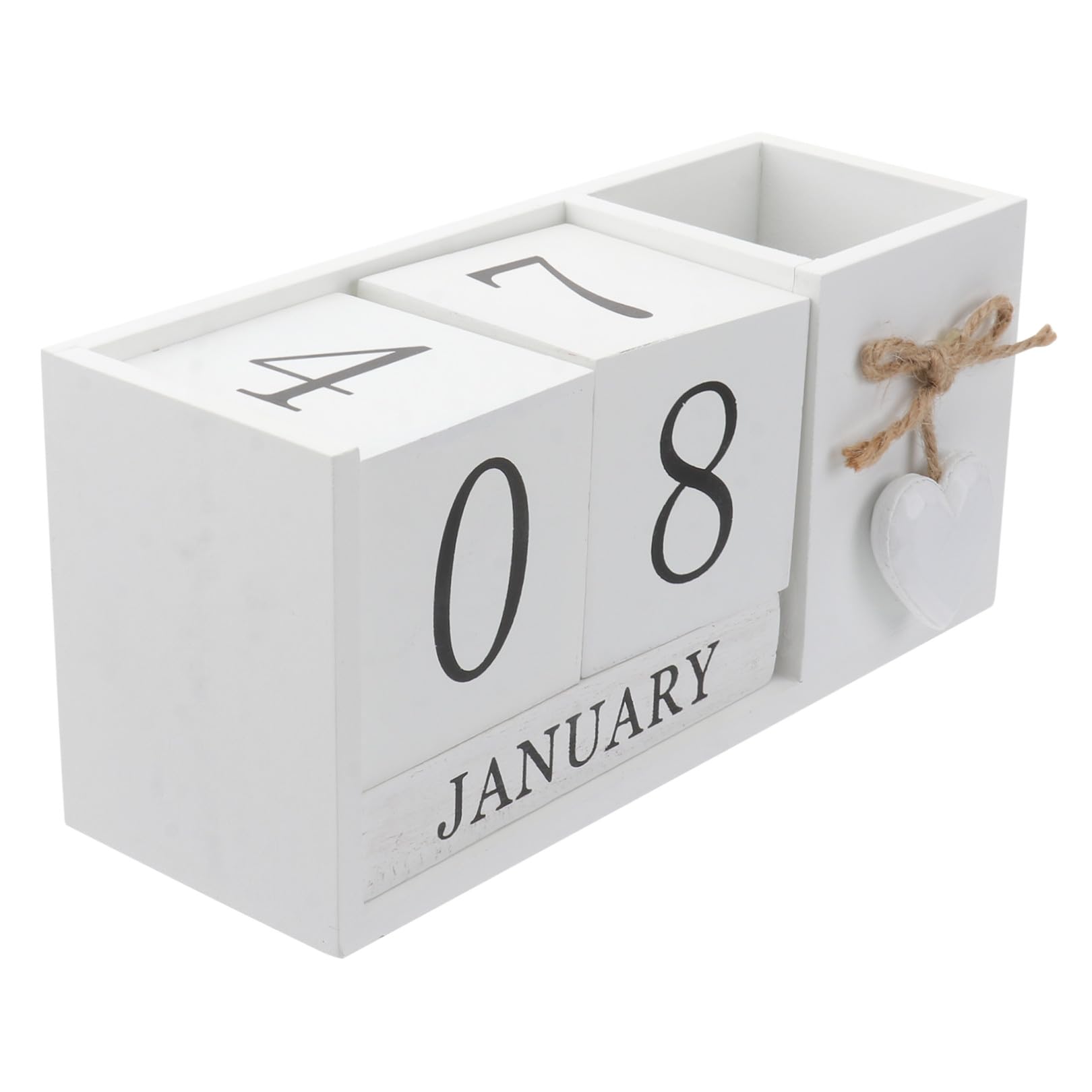 TOPBATHY 1pezzi Portapenne in Legno Contenitore per Penna e Calendario da Tavolo Pratico Portaoggetti per Cancelleria Organizza Penne e Accessori