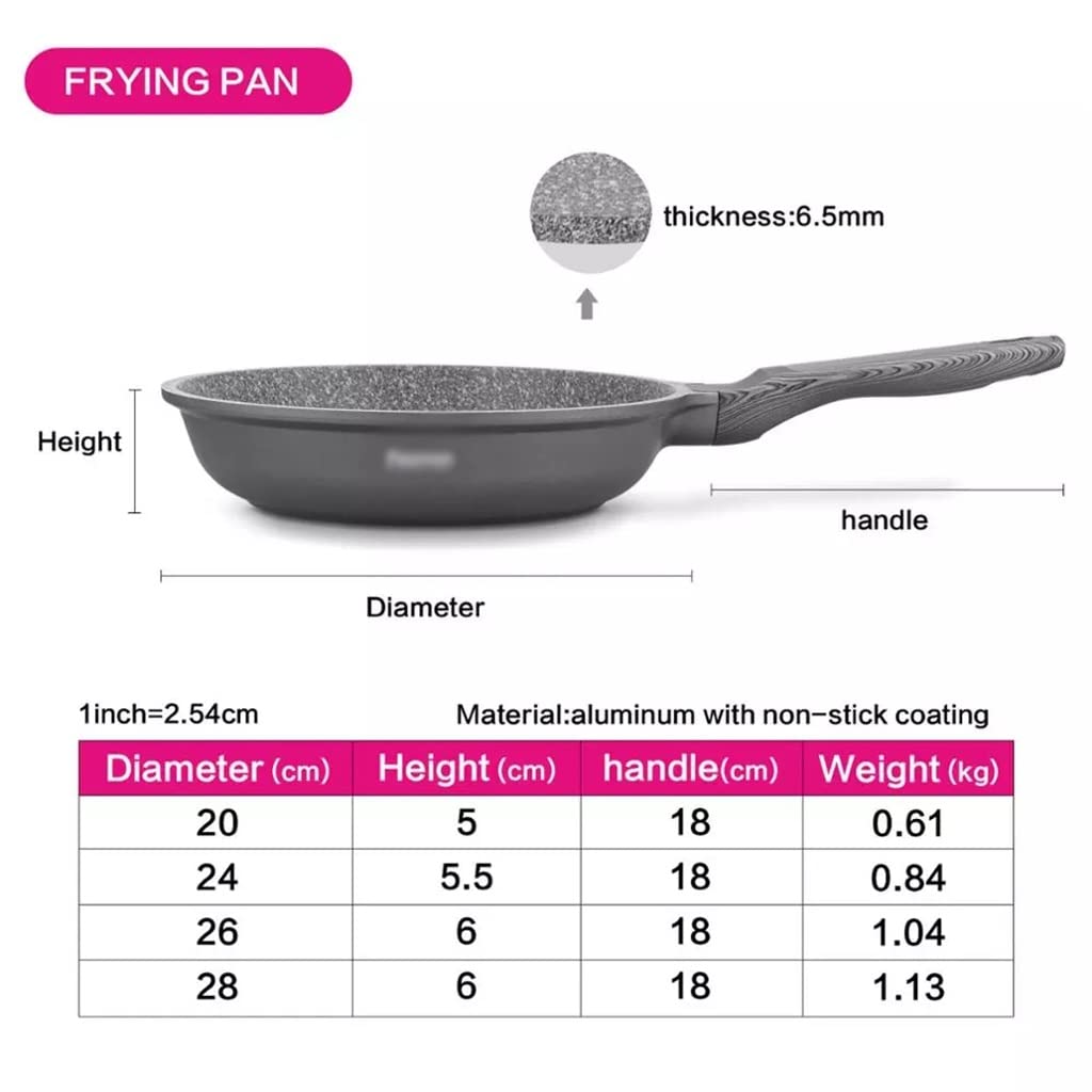 Patelnia z granitową powłoką nieprzywierającą Aluminiowa patelnia indukcyjna z dolnym dnem (kolor: A, rozmiar: 26 cm) (A 26 cm)