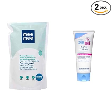 Mee Mee Mild Baby Liquid Laundry Detergent (1.2 L - Refill Pack)&Sebamed Baby Rash Cream, 100Ml