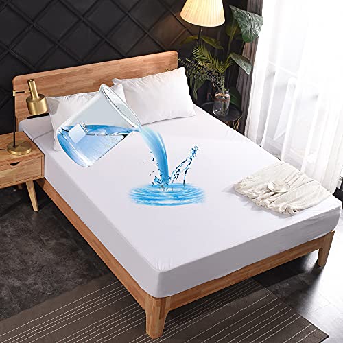 Protector de colchón impermeable de 180 x 200 cm transpirable antiácaros profundo para cama 3