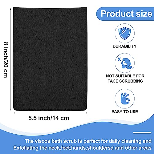 Image of Tatuo 12 Pack Korean Exfoliating Mitts, Italy Towel,8 x 5.5 in,Black | Body Washcloth, Remove Dead Skin, Viscose Rayon Scrubber for Home Spa, for Keratosis Pilaris, Reusable Full Body Use