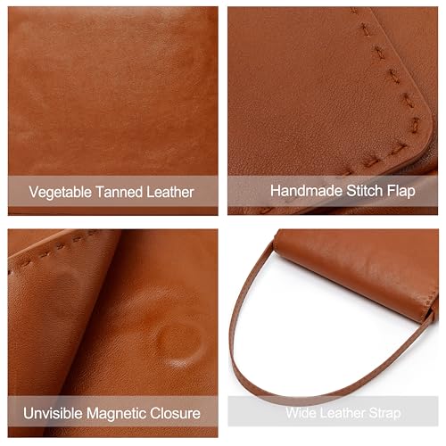 DORIS&JACKY Vintage Leather Shoulder Purse Women’s Designer Flap Top Handle Tote Purse3