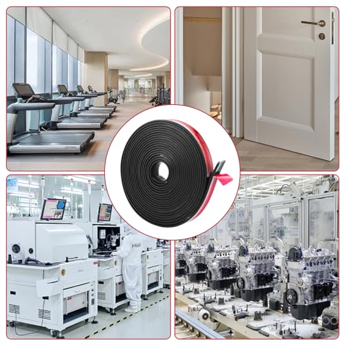 FWEEK Gummistreifen Selbstklebend, 6m×20mm×3mm, Neoprenmatten Gummiplatten, Vollgummi Gummiprofil, Vollgummiprofile für Abdichtung, DIY, Bodenschutz, Stoßdämpfung, Anti-Rutsch