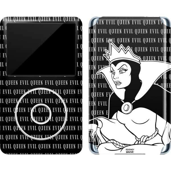 Skinit Decal MP3 Player Skin Compatible with iPod Classic (6th Gen) 80GB - Officially Licensed Disney Villains Evil Queen Black and White Design