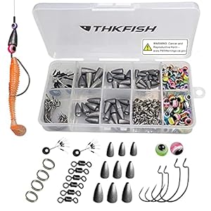 THKFISH Plomb Peche Article de Peche Texas Rig,Carolina Rig, Crochets de Pêche, Bouchon Bobber, Perles de Pêche, Bacs à…