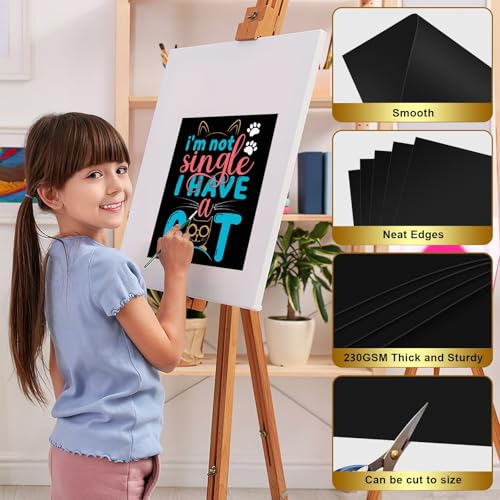 Image of 100 Pcs Black Poster Board Paper 11x14, ROOKEA Vision Boards Posterboard Bulk for School Projects Classroom Arts Craft Presentations Drawing Scrapbooking Blank Graphic Display