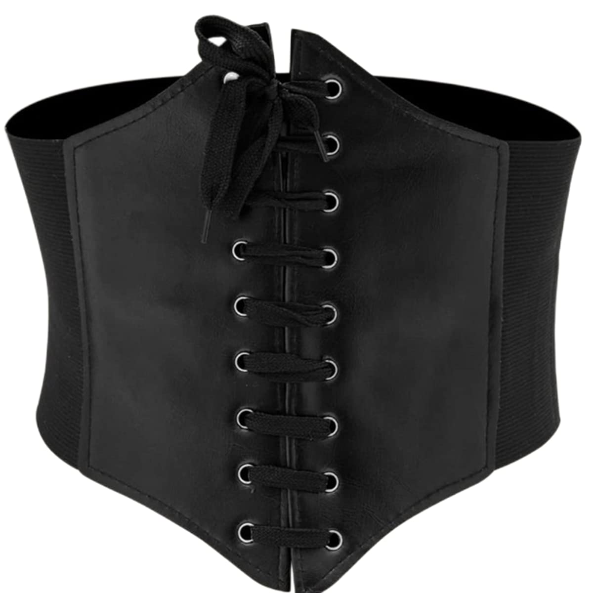 Loose and tight elastic waistband for Womens dress decoration corset belt black