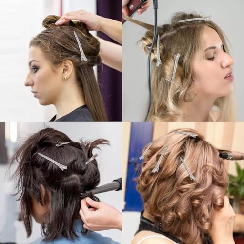 40 pinzas metálicas para cabello estilo pato, negras miniatura 3