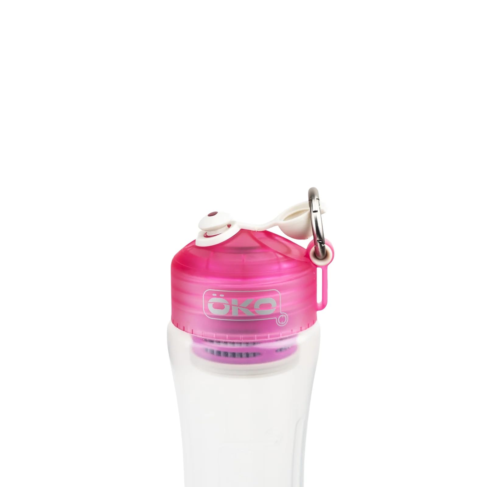 Gourde filtrante ÖKO rose 650 ml pour rendre saine l'eau non potable et ôter virus, pesticides, bactéries, protozoaires, chlore, herbicides, PFAS, plomb, fluor, micro plastiques…