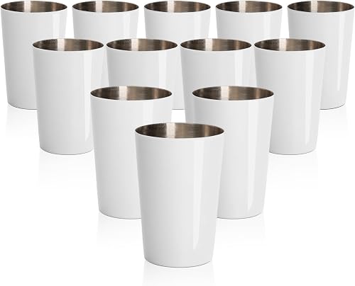 PYD Life 12 Pack 2 OZ Sublimation Shot Mugs Tumblers Blanks Bulk White Mini Wine Tumbler Stainless Steel Tumblers Cups without Lid and Straw for Sublimation Oven Printing