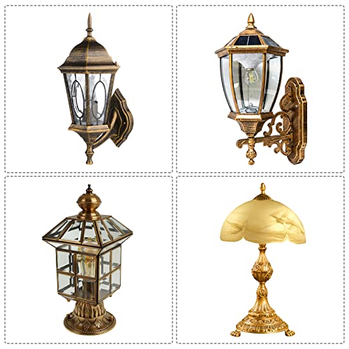Image of PATIKIL M10 Thread Lamp Finial Cap Knob, Brass Lamp Shade Harp Top Screw Caps Decoration Light Fixture for Table Lamps Floor Lamps 21.5x54mm