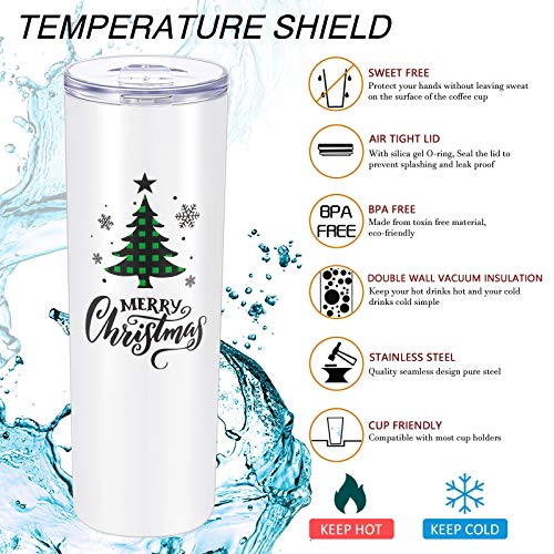Patelai 2 Pieces Christmas Favor For Women Men, Funny Water Bottle Coffee Cups For Friends, Coworkers, Sisters, Wife, Mom, 20 Oz Double-Insulated Tumblers With Straws Brushes #TOP5