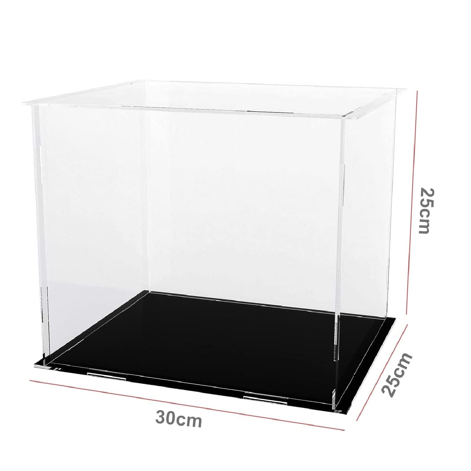 Transparente Estantes Acrílico Vitrina De Exhibición De Acrílico, Vitrina De Combinación A Prueba De Polvo De Cubo For Modelo De Juguetes, Caja De Almacenamiento De Protección De Base Negra Extraíble