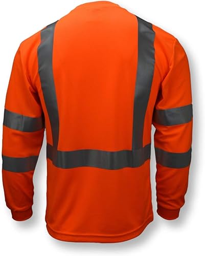 Miniatura 4 de Radians ST21-3POS-3X Camiseta de seguridad de manga larga de malla que absorbe la humedad Clase 3 Max-Dri 3XL, naranja