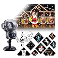 UPODA Christmas LED Snowfall Halloween Waterproof with Remote Control Timer and Music Player Anime Snow Light Projector for Outdoor Wedding Xmas Holiday Party Decorations