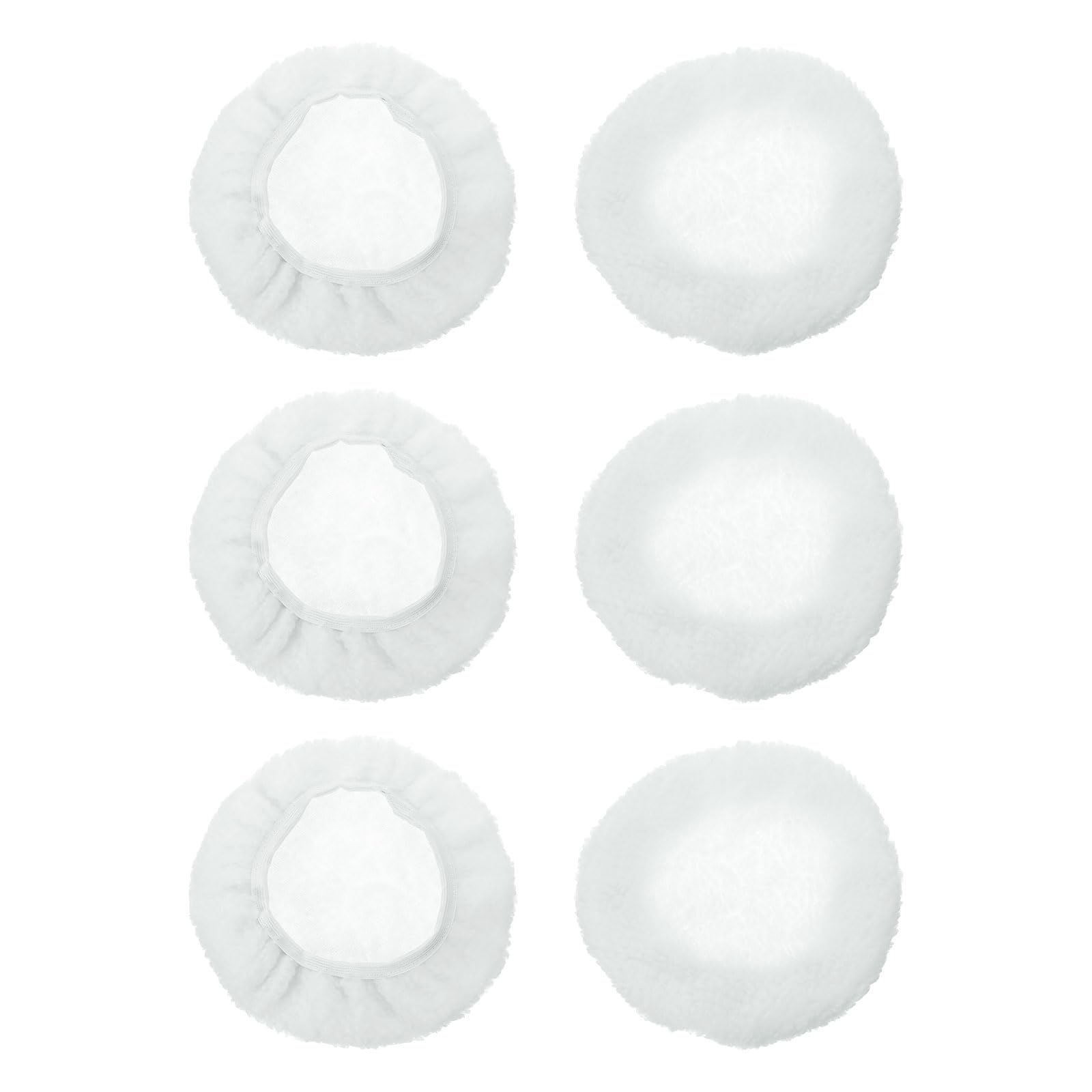 HARFINGTON 6pcs Car Polisher Bonnet Buffing Pad Lamb's Wool Polishing Buffing Pad Cover for 9