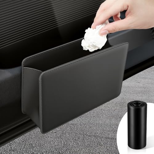 SINGARO Car Door Trash Can, Leather Vehicle Trash Bin, Mini...