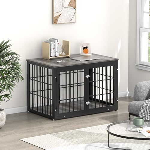 image for rehomerance Rustic Heavy Duty Dog Crate Furniture for Extra Large Dogs