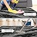 Tepook Fluffy Large Rugs for Living Room, 8x10 Area Rugs for Bedroom, Modern Shag Fuzzy Carpets for Kids Boys Girls, Plush Indoor Nursery Home Decor Rug with Non-Slip Bottom, Black Grey
