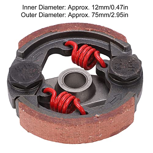 Kupplungsbelag mit Feder, Metalllegierung Keramik Heavy Duty High Torque Dirt Bike Kupplungsbelag Verschleißschutz für 2-Takt 43cc 47cc 49cc Pocket Quad Crosser 4 Wheeler