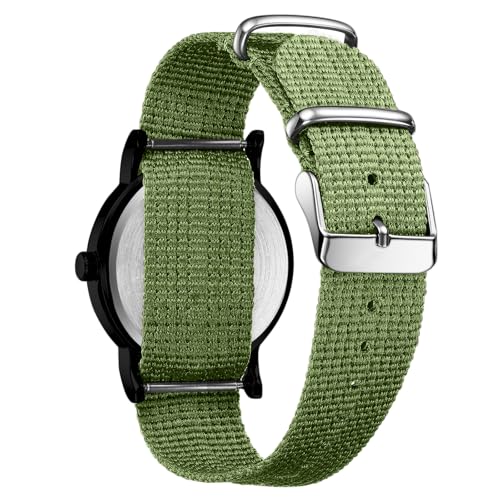 Image of LN LENQIN Mens Watches Unisex Military Sport Nylon Strap Stylish Luminous Fashion Analog Quartz Watch for Men Waterproof Army Tactical Casual Wristwatch