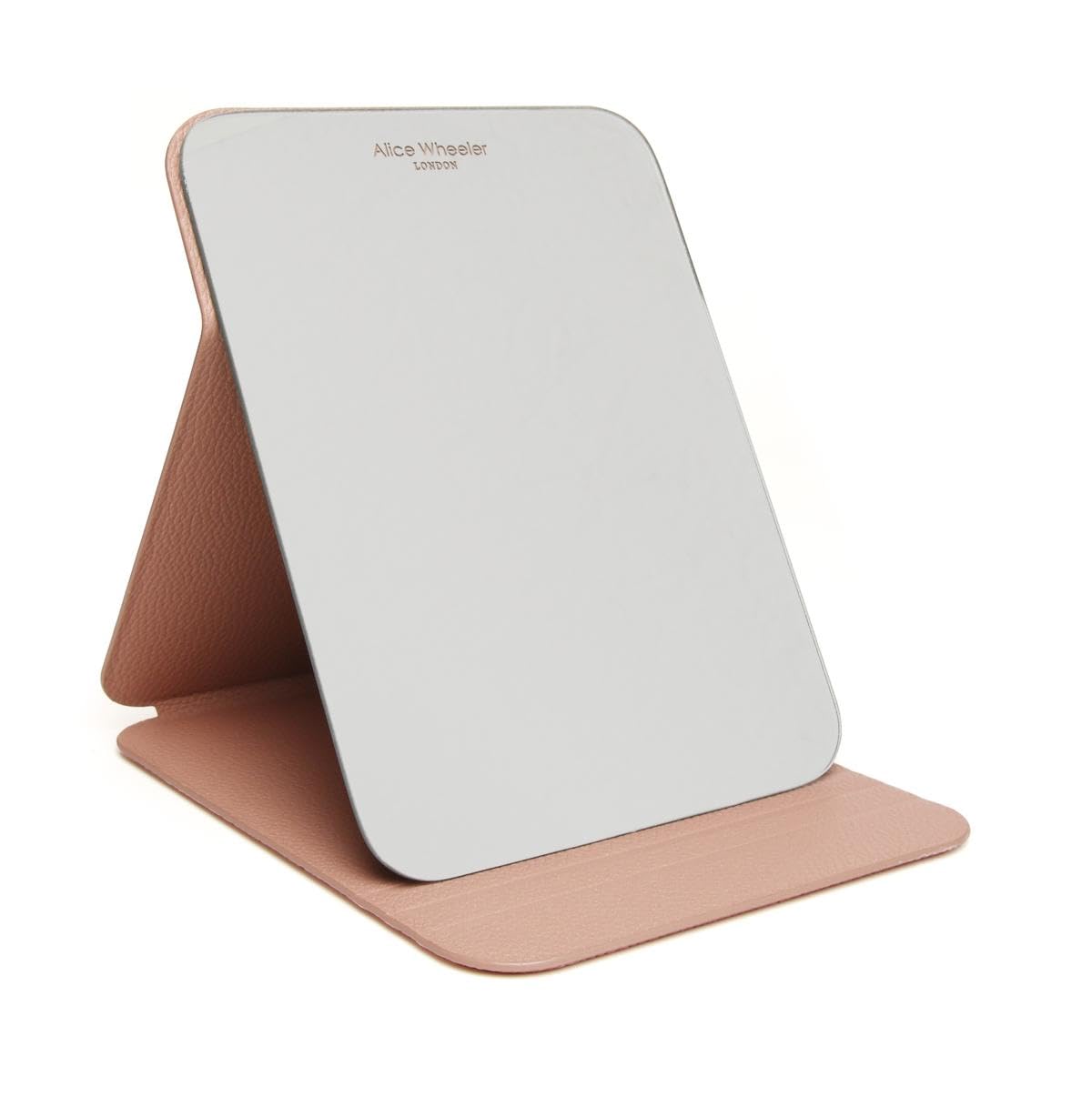 Alice Wheeler Dusky Pink Faux Leather Foldable Travel Mirror