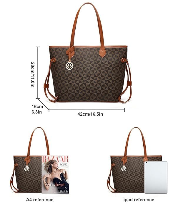 Image of Women's Handbag Tote Bag Premium PU Leather Shoulder Bag with Top Handle & Detachable Strap - Stylish Large Capacity Purse for Office, Casual & Party Use