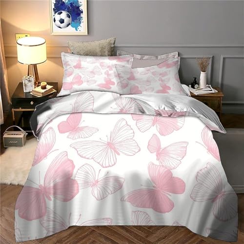 Parure de lit papillon 135x200 housse couette 3D douce - 6