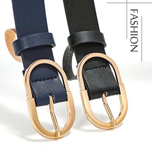 VONMELLI 3 Pack Women's Belts for Jeans Pants Black+Black+Dark Blue4