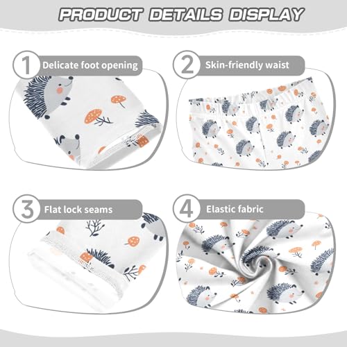 Cute Simple Hedgehog Prints Girls Leggings Soft Comfortable Athletic Leggings Dancing Pants for 4-10 Years3