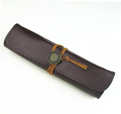 Miniatura 5 de 2 bolsas de almacenamiento para múltiples bolsillos, organizador para herramientas de tallado, bolsa de cuero marrón para artesanos y uso al aire