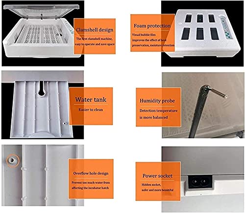 Ei incubator, 36 eieren Volautomatische Poultry Hatcher Machine, LED Candler Automatische Egg Turner Temperatuurregeling… - Afbeelding 5