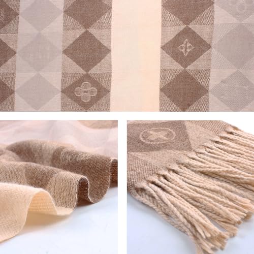 Womens Winter Scarf Lightweight Soft Shawl Tassel Scarf for Cold Weather2