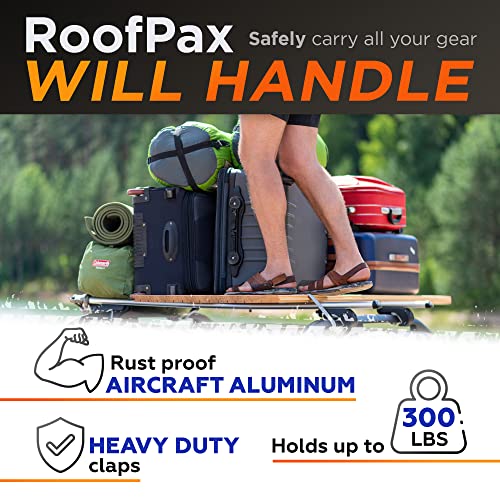 Image of RoofPax 52 inch Roof Rack Cross Bars 2-Set Locking Cross Rails Adjustable Aluminum Anti-Rust up to 150lb Luggage Rooftop Carrier Rack Kayak /Surfboard /Paddle Board. Universal Fit for Cars with Side Rails