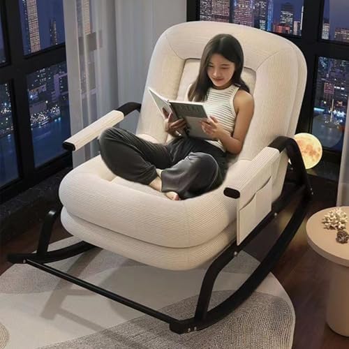 Oversized Adjustable Patio Rocking Chair with Foot Rest - Comfortable Rocker for Living Room, Bedroom & Balcony (25.98" x 40.16" x 34.25") - Relax in Style