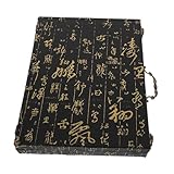 ERINGOGO Vintage Mahjong Aufbewahrungsbox aus Holz mit Prägung Tragbarer Spiele Container mit Griff...