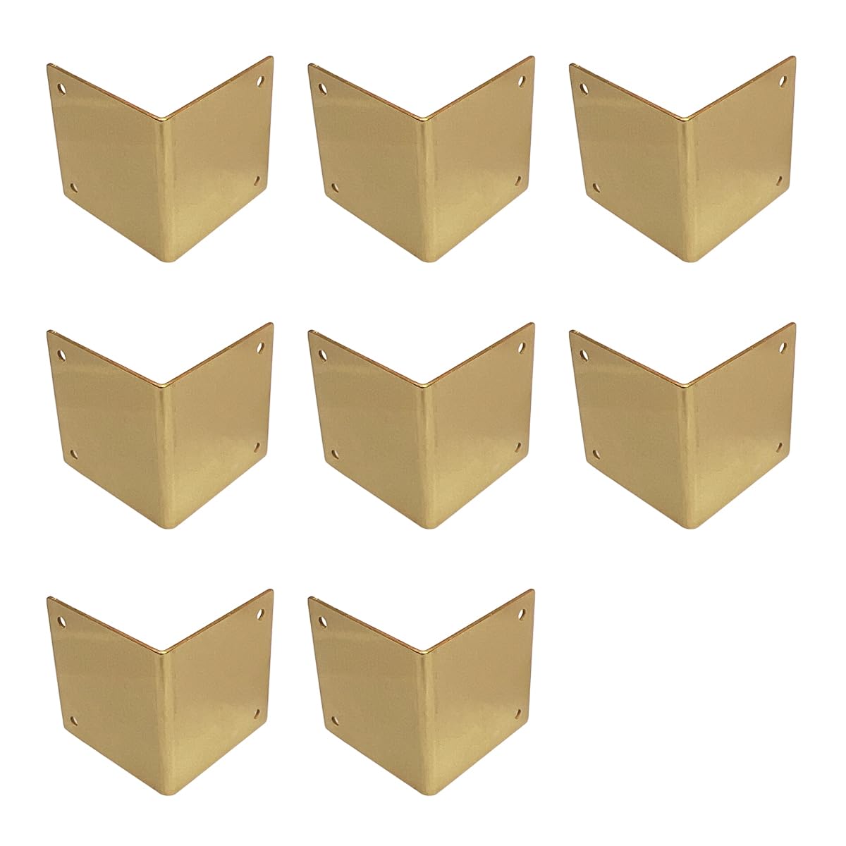 8Pcs Antique Solid Brass Corner Guards 90° Angle Edge Vintage Protectors for Table Chair Cabinet (Brass)