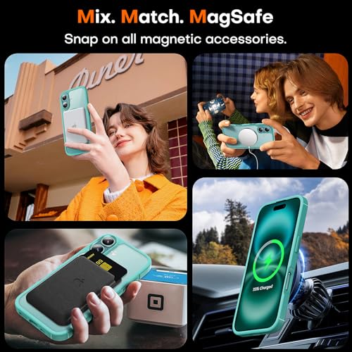 Image of TAURI for iPhone 16 Plus Case, Compatible with MagSafe, Green